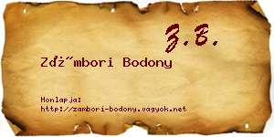 Zámbori Bodony névjegykártya